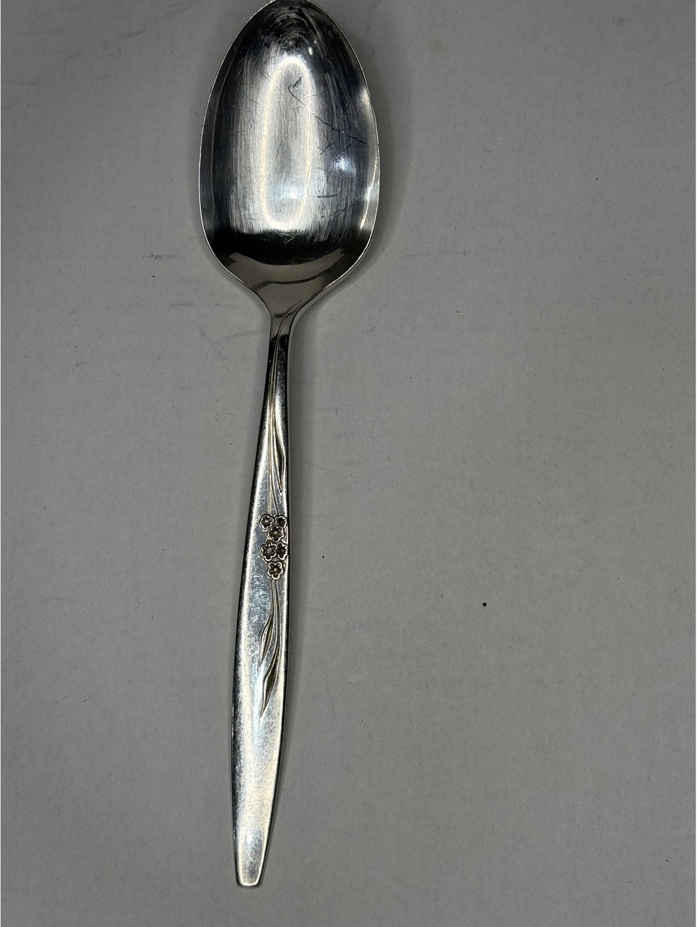 Vintage Oneida Community Enchantment Gentle Rose Silverplate Serving Spoon b